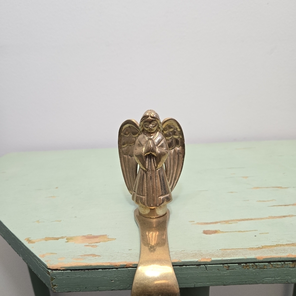 Brass Angel Vintage Christmas Stocking Hanger Holder Hook India - Picture 3 of 7